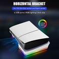 thumbnail image 4 of Soporte horizontal con luz RGB para PS5 Slim, base horizontal para PS5 Slim Disc/Digital Edition con 14 luces de colores y 4 puertos USB, accesorios de soporte estables, 4 of 8