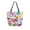 Vibrant and Lively Butterflies, variant on Open Top Canvas Tote Bag with Zipper Reusable Shopping Bag 13.5x15" Roomy Carryall Red Flowers and Leaves