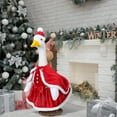 thumbnail image 4 of HCBY Mrs. Claus Goose Costume, Red Christmas Clothes for 23 inch Lawn Goose, Outdoor Holiday Decor for Porch, Garden, Patio Statue, Festive Xmas Decorations, 4 of 9