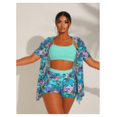 thumbnail image 4 of Emerald Green Floral Swimsuit Set - Women's Bikini & Two Piece Swimwear - Large Print Beach Bathing Suit - Summer Vacation Outfit - Stylish & Comfortable, 4 of 5
