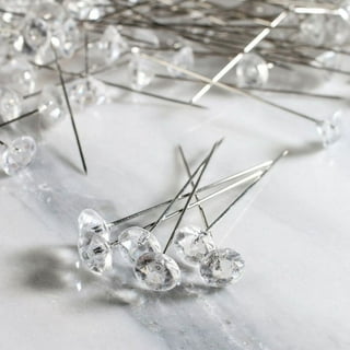 Qtmnekly 1000 Pcs Corsage Boutonniere Pins 1.5 Inch Bouquet Pins Flower  Pins Diamond Rhinestones Pins Crystal Head Straight Pins
