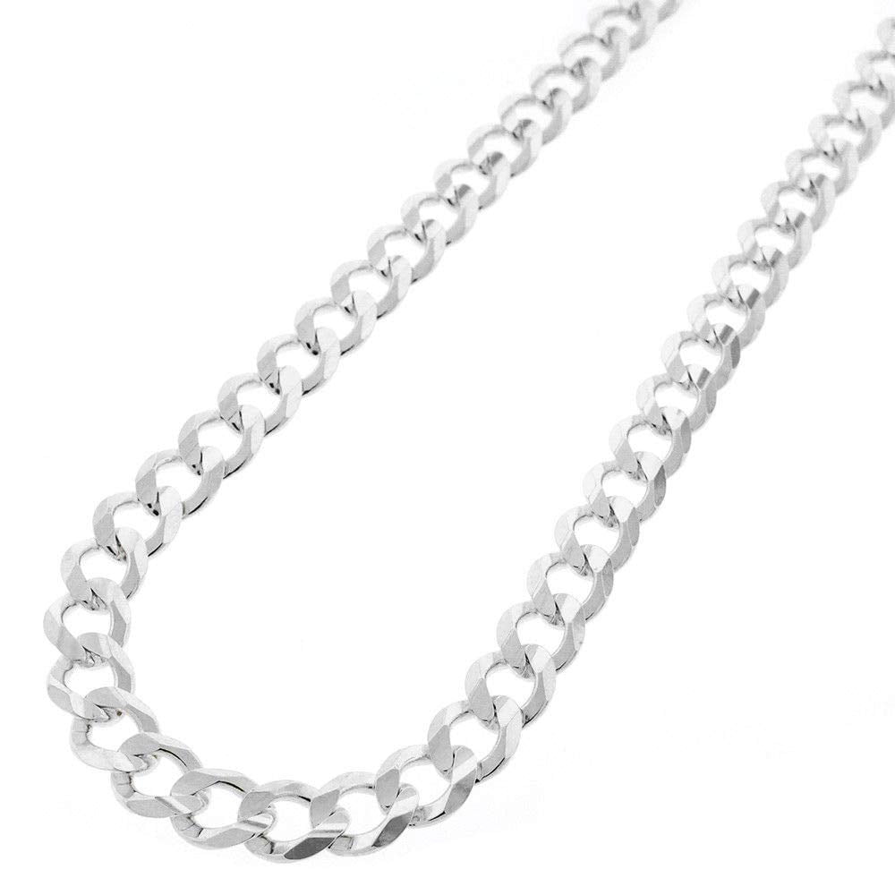 .925 Sterling Silver Cuban Link Chain Necklace 1mm ~ 11mm Men Women 16" ~ 40" 