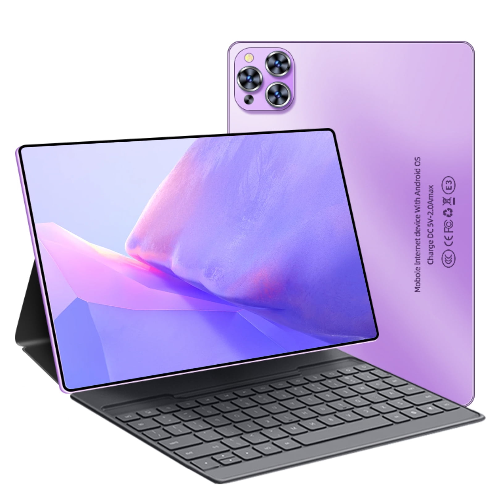 Tablet Purple 2026 Newest Android 12 Tablet Pink, 10 Inch Tablet,5G Wi-Fi Tablet Computer,2 In 1 Tablet with Keyboard, 256GB ROM+8GB RAM ,Octa-Core Processor,1920 * 1200 IPS,Bluetooth,GPS