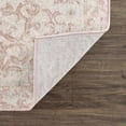 thumbnail image 6 of BoutiqueRugs Blush & Light Pink Collection Snead Bohemian Oriental Medallion Area Rug - Traditional Floral Carpet for Living Room, Bedroom - Blush, Pale Pink, Cream - 5'3" Square, 6 of 13