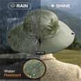 thumbnail image 4 of Luniquz Fishing Hat UPF 50+ Wide Brim Sun Hat for Men and Women, Mens Bucket Hats with UV Protection for Hiking Beach Hats-Army Green, 4 of 5