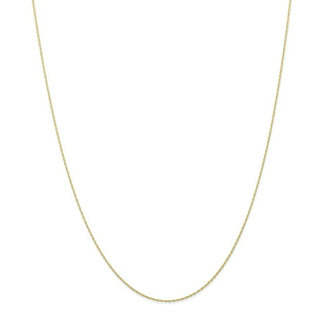 10k Yellow Gold Solid Polished Carded Cable Rope Chain Necklace - 0.5mm - Spring Ring - Length: 16 to (Best O Ring Chain)
