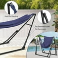 thumbnail image 4 of Hammock with Foldable Stand, 2 in 1 Hammock and Swinging Chair with Carrying Bag, Portable Camping Chair Suitable for Outside, Swing,Patio,Garden,Camping Trip Blue, 4 of 8