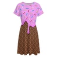 thumbnail image 4 of Chocolate And Strawberry Icecream Dress Fashion Beach Short Sleeve Dresses Female Party Printed Sundress, 4 of 7