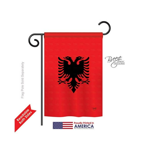 Breeze Decor 58222 Albania 2-Sided Impression Garden Flag - 13 x 18.5 in.