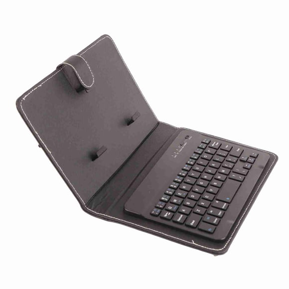 Universal Wireless BT Detachable Keyboard with Flip Leather Case Cover, Phone BT Keyboard with Stand for IOS Smartphones Black