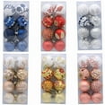 thumbnail image 7 of RBCKVXZ 2.36"/60mm Christmas Ball Ornaments (8 pcs) - Multi-Pattern Painted Christmas Tree Decorations with Hanging Loops Xmas Tree Balls Christmas Gift for Indoor and Outdoor Decor, 7 of 7
