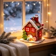 thumbnail image 7 of Light Up Gingerbread Themed House Ornament, PVC Warm LED Hanging Decoration for Christmas Tree, Tabletop Mantel Shelf Christmas Village Home Holiday Display, 7 of 7