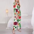 thumbnail image 5 of Wukai Vegetables Print Women's Pajama Set - Soft Long Sleeve Sleepwear for Comfort and Style-Medium, 5 of 9