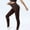 Brown, variant on ZZwxWA Skinny Yoga Pants Womens High Waist Belly Control Workout Tights Solid Seamless Running Leggings Full Length Ankle Athletic Trousers