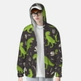 thumbnail image 4 of Sigee Dinosaur Skeleton Print UPF50+ Men's Sun Protection Hoodie Shirt SPF UV Shirt Long Sleeve Fishing Outdoor Lightweight, S-3XL, 4 of 9