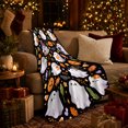 thumbnail image 3 of Cute decorative motif Pumpkin Watercolor Illustration, Festive autumn celebration Scene, Warm Flannel Blanket for Living Room and Reading Nook, Art Lovers autumn celebration Gift, Festive Home Decor, 3 of 9