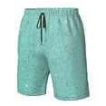 thumbnail image 4 of Zufioo Teal Turquoise Glitter for Men's Casual Beach Shorts, Sports Fitness Quick-drying Drawstring Shorts with Pockets for Home Wear-X-Large, 4 of 6