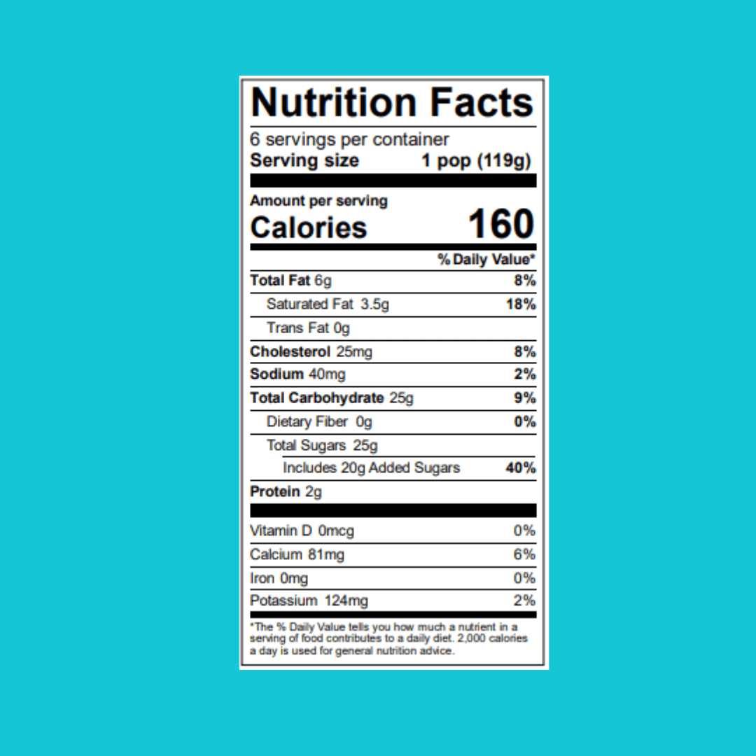 Helados Mexico Pina Colada Bolis Frozen Cream Pops in a Tube, Push Up, Gluten-Free, 24 oz, 6 Count