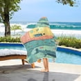 thumbnail image 6 of Cartoon Submarines under Sea Kids Hooded Beach Towel Baby Bath Poncho Towels with Hood Absorbent 50"x23.5" for Pool Swimming, 6 of 7