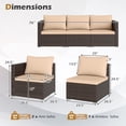 thumbnail image 3 of Gymax 3PCS Patio Sectional Sofa Set w/Right Arm Sofa & Left Arm Sofa Soft Cushions Beige, 3 of 10