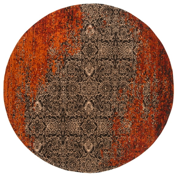 SAFAVIEH Classic Vintage Adelaide Abstract Area Rug, Rust/Brown, 6' x 6' Round