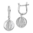 thumbnail image 4 of Sterling Silver Cubic Zirconia Sphere Leverback Earrings, 4 of 6