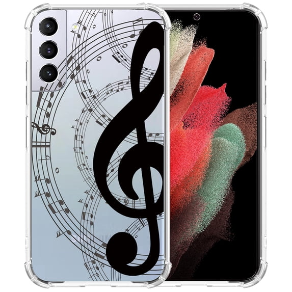 Music Note Clear Case for Samsung Galaxy S23,Aesthetic Art Design Case for Men Women,Unique Trendy Transparent TPU Bumper Case Cover