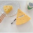thumbnail image 4 of Super Cute Cheese Case, 3D Cartoon Soft Thicken Protective Mini Bag Silicone Creative Airpods 1 & 2 Cover with Keychain (Cheese), 4 of 6