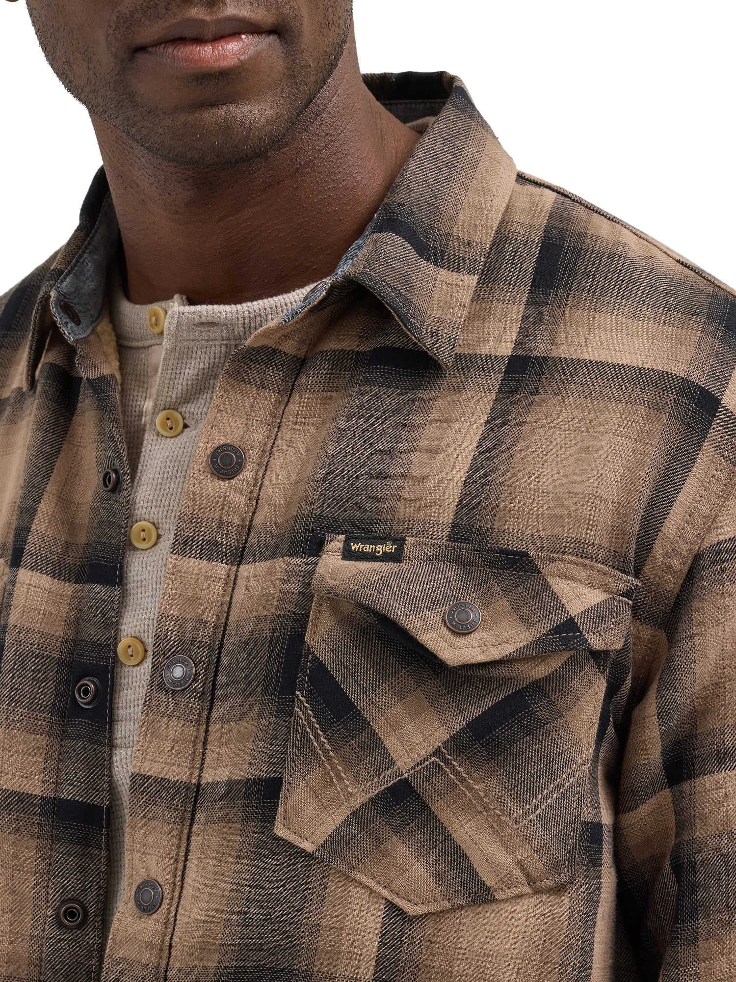 Wrangler® Men's and Big Men's Sherpa Lined Relaxed Fit Heavyweight Shirt Jacket, Sizes S-2XL