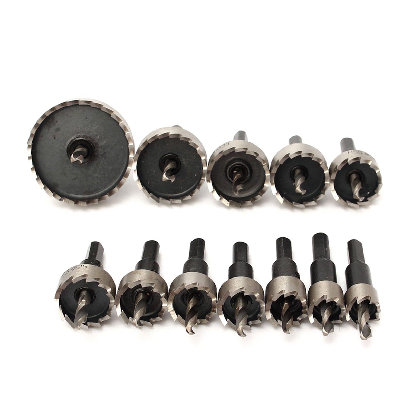 Hole 12PCS HSS Drill Bit Hole Saw Tooth Set Stainless Steel Metal Alloy Cutter 15-50mm