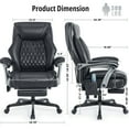 thumbnail image 5 of Heated Massage Office Chair with 6 Points Vibration, Reclining Ergonomic Desk Chair with Footrest for Extra Comfort, PU Leather High Back Executive Computer Chair, Thick Padded Massage Chair, 5 of 7
