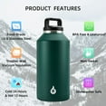 thumbnail image 3 of BJPKPK Half Gallon Water Bottle Insulated, Dishwasher Safe 64 oz Water Bottle with Handle, Leakproof BPA Free Water Jug, Large Stainless Steel Water Bottle for Sports, Army Green, 3 of 6