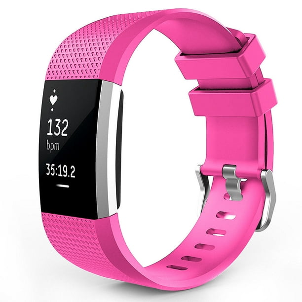 Fitbit Charge 2 Watch Bands, Mignova Soft Silicone Replacement Watch Wrist Band for Fitbit Charge 2 Fitness Tracker - Large Size (Hot Pink) Walmart.com