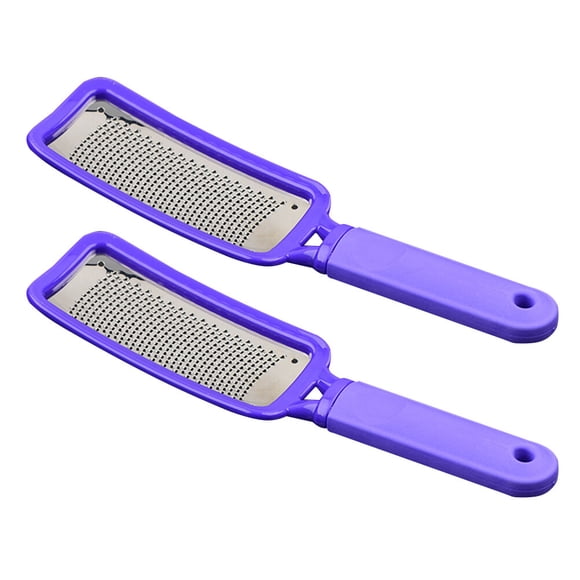 BRIGHTFUFU 2Pcs Lima de pie de acero inoxidable Removedor de piel muerta Herramienta de pulido de pies Amoladora de callos Tablero de frotamiento de pies Amoladora de pieles muertas