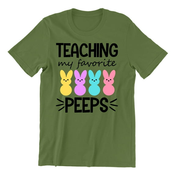 Easter Teaching My Favorite Peeps Egg Hunting Christian School Event Men's T-shirt, M, Military