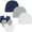 Navy/White/Gray, variant on Baby Newborn Hats and Mittens Set 0-6 Months Cotton Beanie Top Knot for Baby Boys Girls Winter