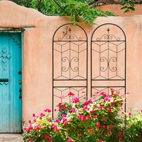 Yoneston 2 Pack 71"x19.7" Metal Garden Trellis, Metal Coating Anti-Rust and Sturdy, Rustproof Flower Support for Outdoor Decoration, Black