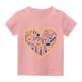 thumbnail image 7 of Fesfesfes Children Casual Versatile Tops for Outdoor Breathable T-shirt with Short Sleeve for Boys Girls School Season Round Neck Short Sleeve Tees(Pink#02A,7 Years), 7 of 7