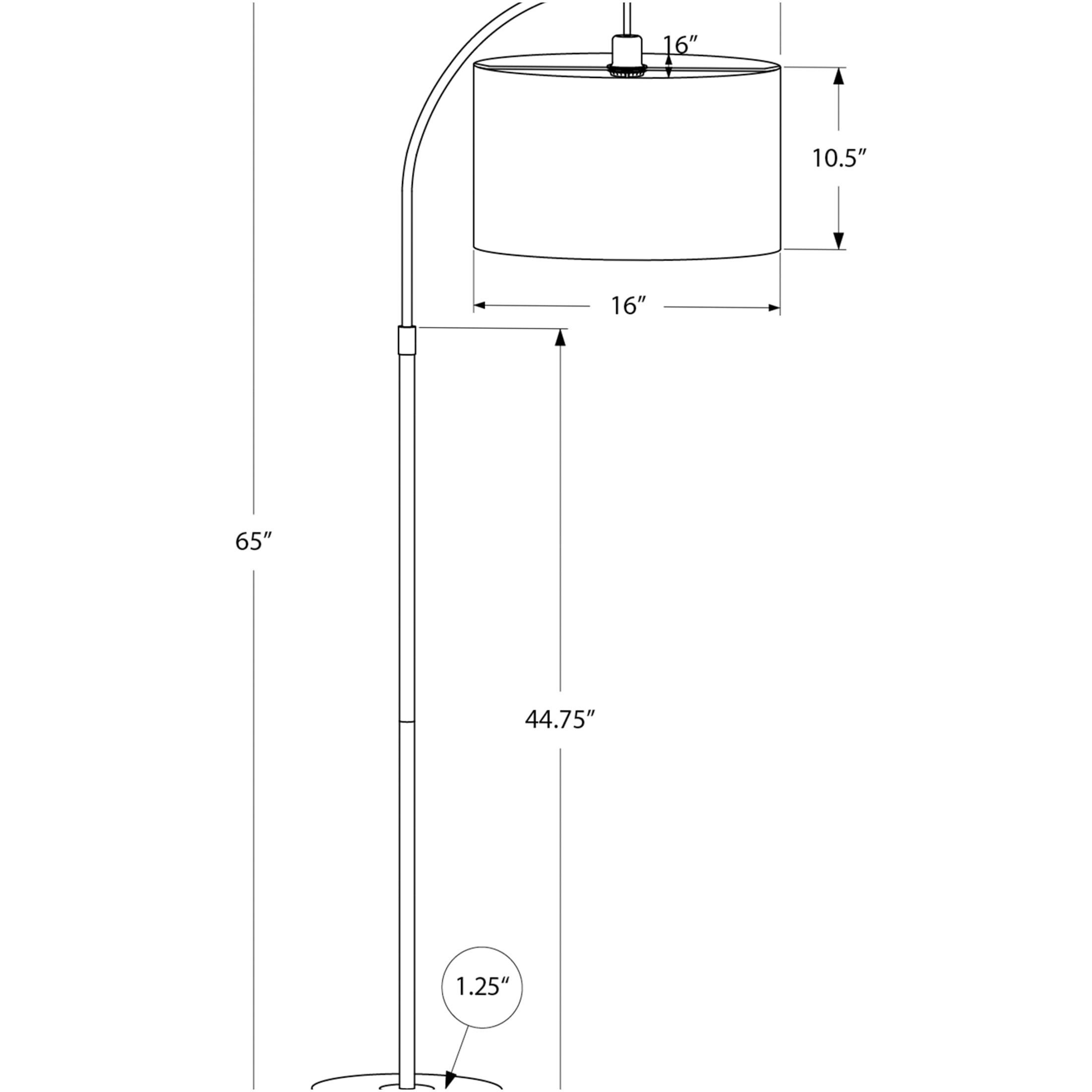 JERFIT Modern Arc Floor Lamp with Drum Shade, Gold Metal Floor Light for Living Room, Bedroom & Office, Adjustable Standing Lamp with On/Off Foot Switch