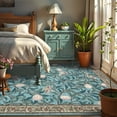 thumbnail image 7 of Garvee Washable Area Rug 8x10 Botanical Print Rugs Living Room Rugs, Farmhouse Non-Slip Indoor Rug Soft Stain Resistant Carpet for Bedroom, Home Office, Light Blue, 7 of 7