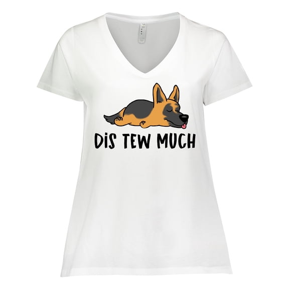 Inktastic Napping Dis Tew Much German Shepherd Women's Plus Size V-Neck T-Shirt