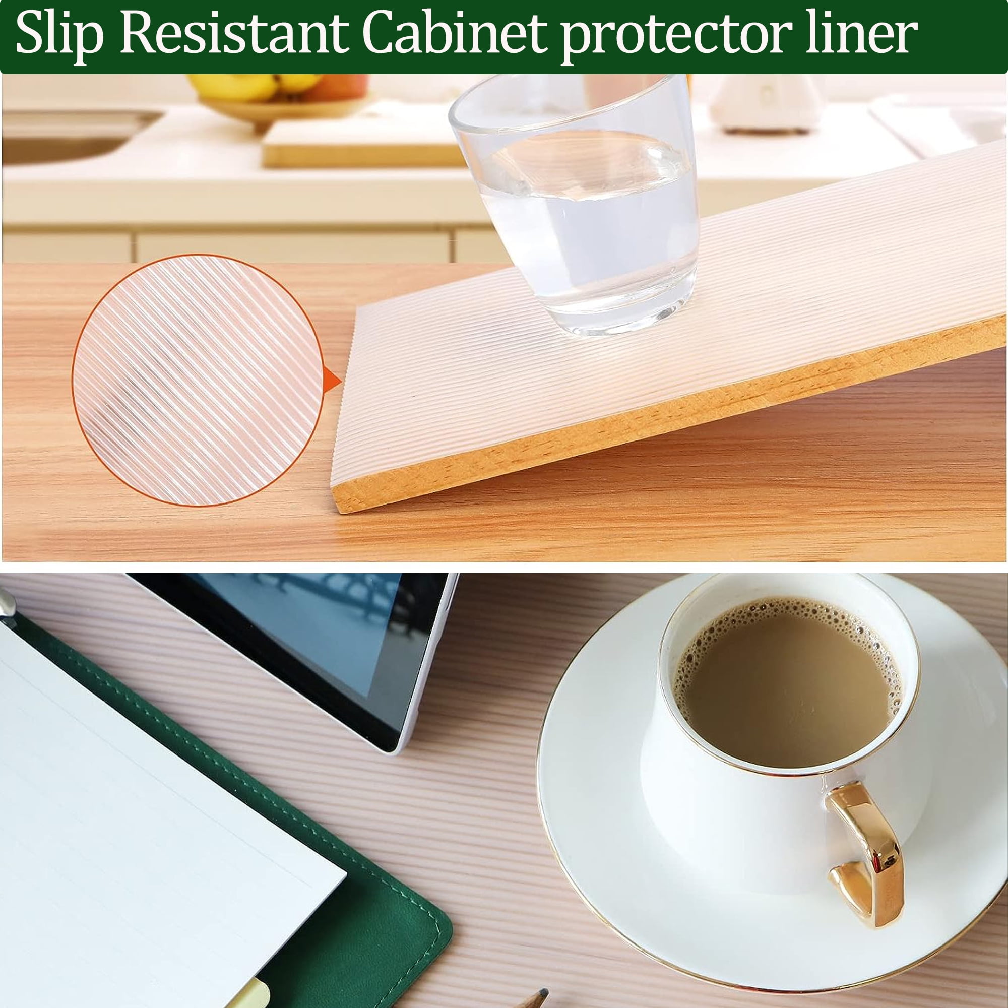  Shelf Liners for Kitchen Cabinets, 15 Inch x 20 FT, Plastic Shelf  Liner, Non Adhesive Kitchen Drawer Cabinet Liner for Wire Shelves/Fridge/ Drawer/Dresser (White, 15 inches x20 Feet)