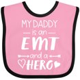 thumbnail image 3 of Inktastic My Daddy is an EMT and a Hero Boys or Girls Baby Bib, 3 of 4