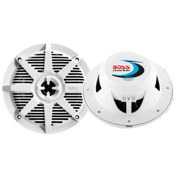BOSS Audio Systems MR62W Marine 6.5” Speakers, 200 Watts, Full Range, 2 Way