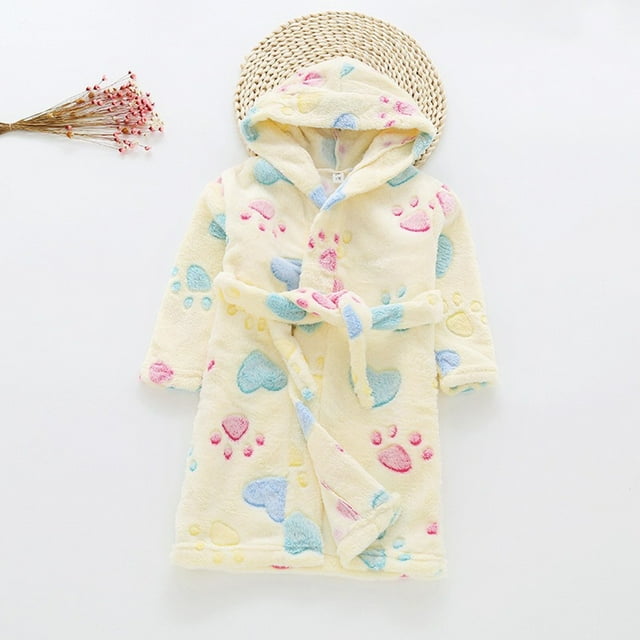 LSLJS Peignoirs de Bain en Flanelle pour Bébés Garçons et Filles, Vêtements de Nuit, Cadeaux pour Adolescentes et Garçons