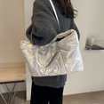 thumbnail image 4 of Bolso Hobo Plumón para Mujer Bolso Bandolera Gran Capacidad Bolso Compras (blanco), 4 of 9