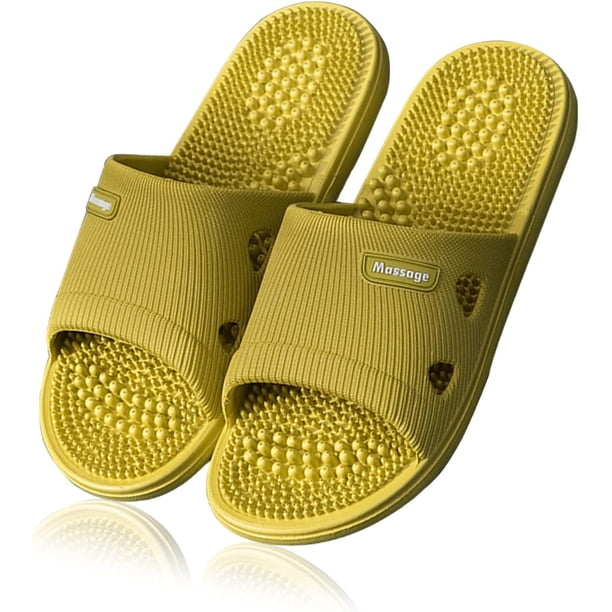 Zapatillas de masaje Masajeadores de reflexología podal y acupresión Sandalias Zapatos de ducha Zapatillas de casa para hombres y mujeres Punta abierta