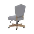 thumbnail image 4 of Pemberly Row Contemporary Wood Upholstered Swivel Office Chair in Gray, 4 of 14