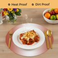 thumbnail image 4 of Red Ombre Round 13 Inch Placemats Set of 2, Modern Gradient Abstract Art HeatResistant Non Slip Place Mats for Dining Table, Wipeable Braided Kitchen Table Mats for Housewarming, 4 of 9