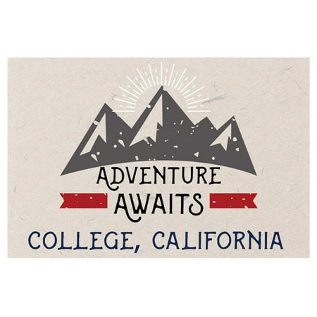 

College California Souvenir 2x3 Inch Fridge Magnet Adventure Awaits Design
